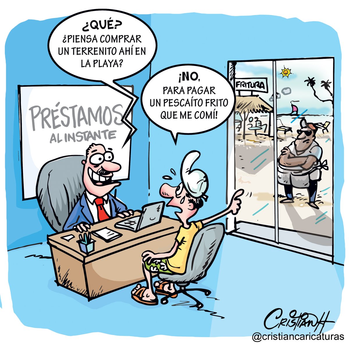 Pregunta primero antes de comerte un pecaito'

Mi caricatura del jueves en el periódico @ElDia_do
.
.
.
.
#PecaoFrito #EstanAbusando #enBocaChica #préstamosAlInstante #CristianCaricaturas