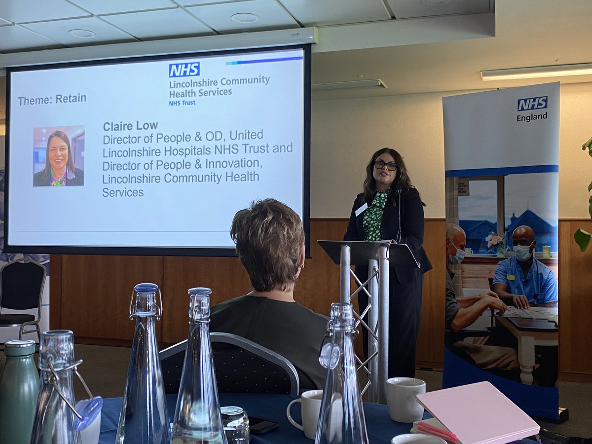 Brilliant to hear <a href="/lowie63/">Claire Low 💙</a> <a href="/ULHT_News/">NHS United Lincs</a> sharing the impact of the People Promise Exemplar programme in improving staff experience and retention, incl. 98% approval of flexible working requests, establishing a GP-led menopause service for staff, reduced agency spend <a href="/OurNHSLincs/">OurNHSLincs</a>