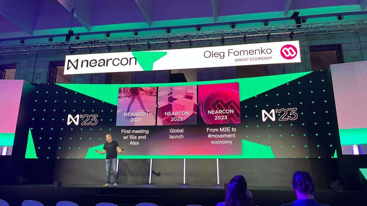 From #Move2Earn to the #movementeconomy. Who's coming with us? 

Did anyone catch @oleg_fem on that beautiful @NEARProtocol #NEARCON23 stage? 

Drop an emoji below if you were there 😍