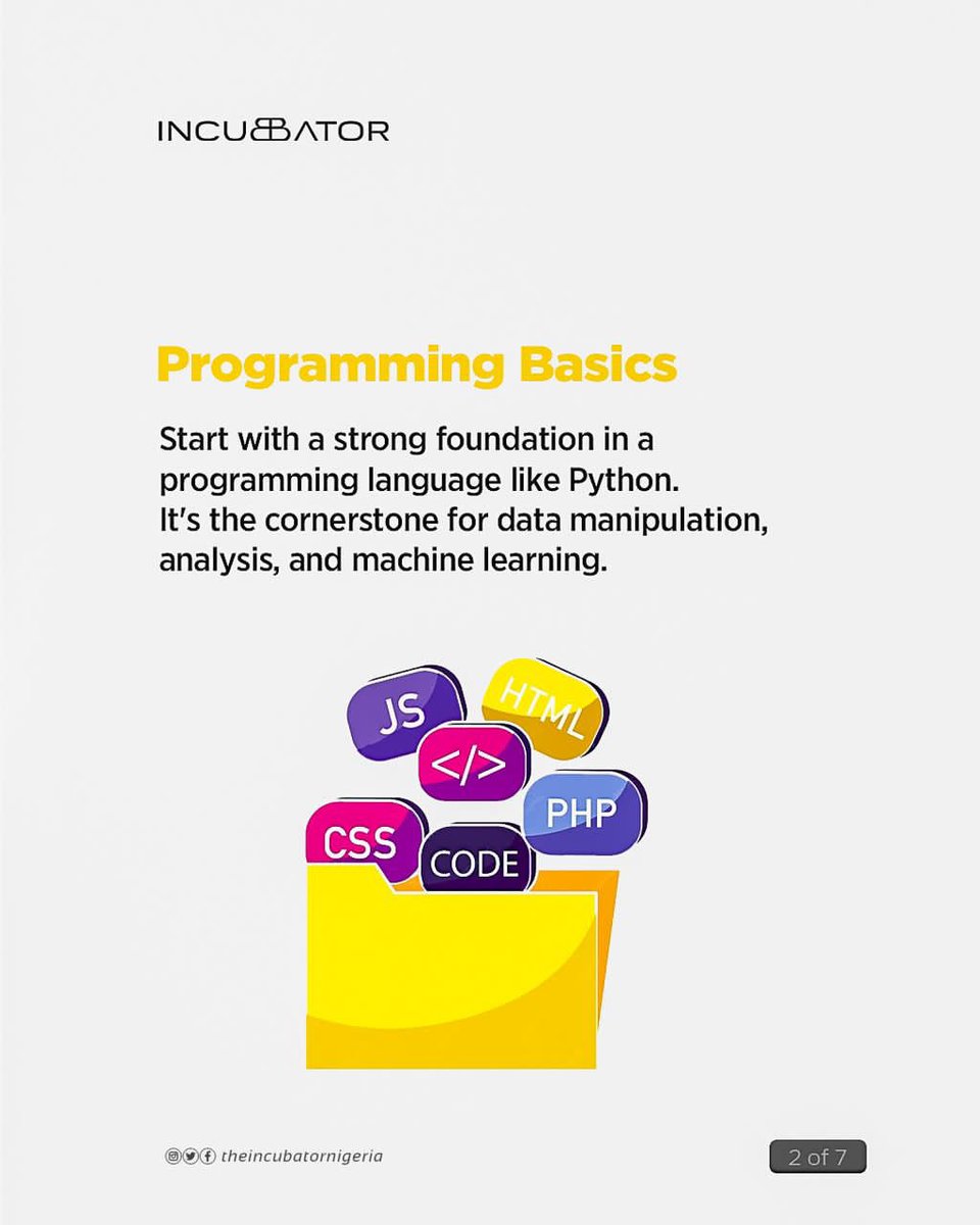 theincubator_ng's tweet image. Power up your Data Science journey with these must-have skills for beginners!

From coding to visualization, these essential tools will fuel your data-driven discoveries and propel you towards success.

#Tech #TheIncubator #IncubatorNigeria #IncubatorNG #DataScience