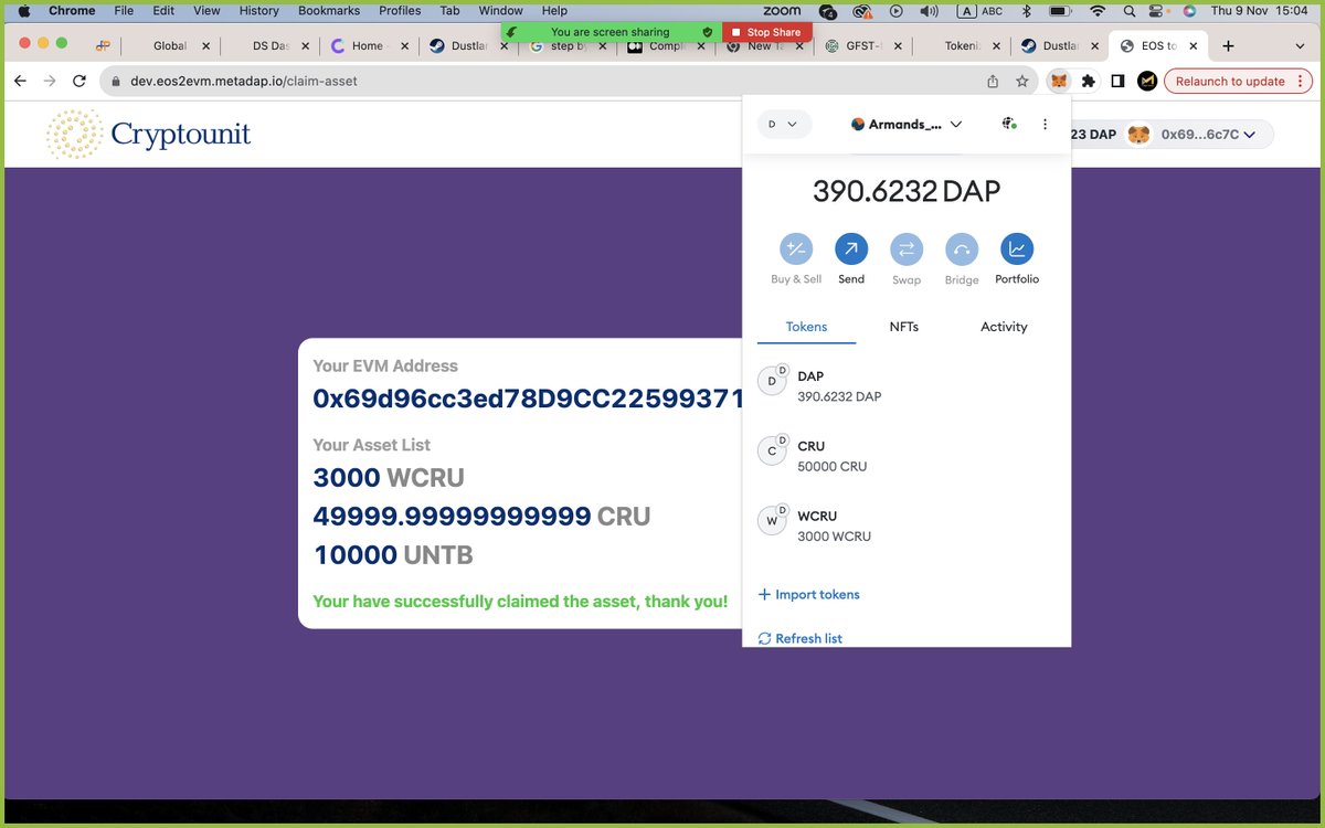 ArmandsRWA's tweet image. Exciting Update! 🌟 We're thrilled to announce the successful completion of CRU token and WCRU test integration with Metamask! Seamless transactions and enhanced user experience are just around the corner. Stay tuned for the launch! 🌐✨ #CRUToken #WCRU #MetamaskIntegration