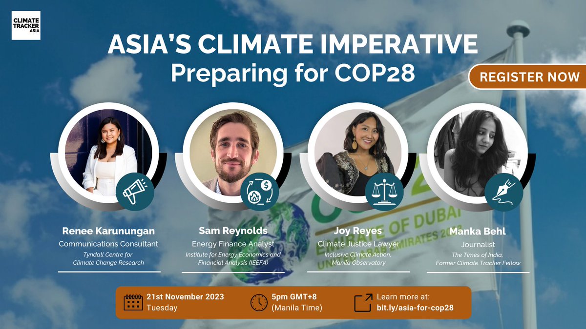 ✏️ What are the key topics to watch this year in Dubai? What's in store for regions and communities in Asia?  Join our online webinar with a panel of experts and level up your prep for #COP28 

Register now: bit.ly/asia-for-cop28 📆 November 21
