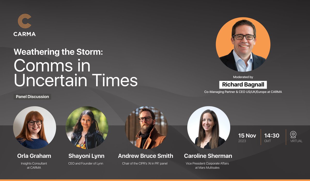 Join our FREE Webinar:
🌦️ 'Weathering the Storm: Comms in Uncertain Times' 🌪️

📅 15th of November
⏰ 14:30 GMT
📍 Virtual

Save your spot now – register and join the conversation! ➡️ us06web.zoom.us/webinar/regist…

#AMECMM #Webinar #Publicrelations #Comms