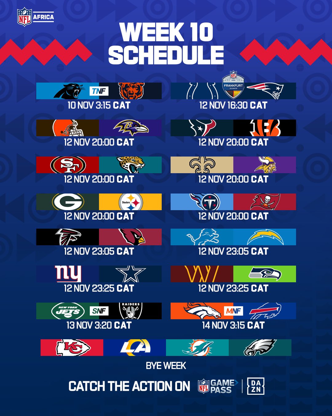 Nfl games week 10 online
