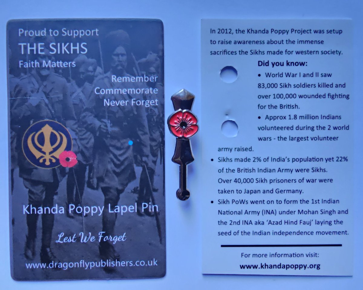 World War I and II saw 83,000 Sikh Soliders killed and over 100,000 wounded fighting for the British.
Approximately 1.8 million Indians volunteered.

khandapoppy.org

#khandapoppy #LestWeForget #Sikh #SikhSoldiers #remembrance #Poppy #BritishIndianArmy #Soldiers