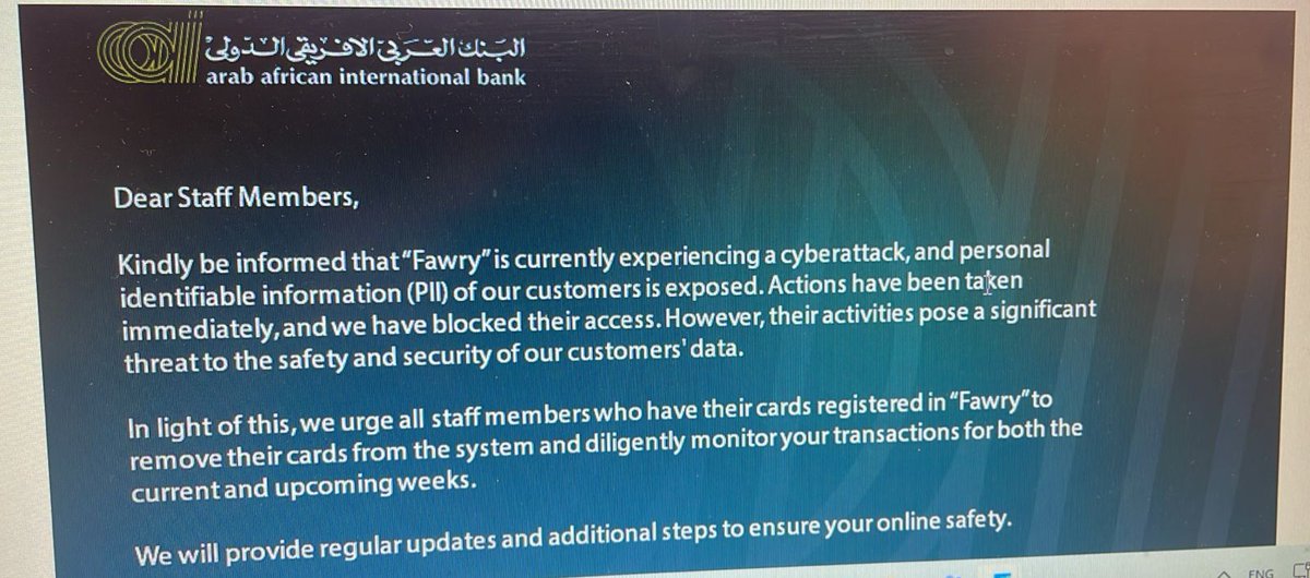 It's confirmed, Fawry is under a cyberattack.