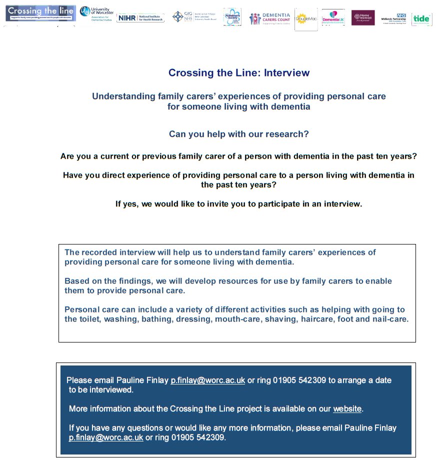 Could you take part in an interview for our Crossing the Line project? Have a look at our flyer for more information.