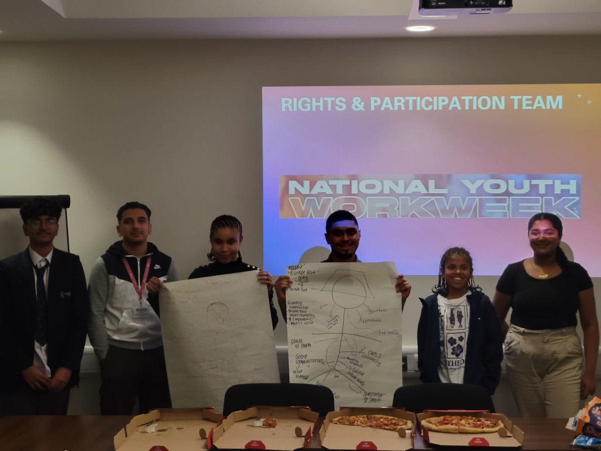 Last night our interim Young People’s Council explored the value of #YouthWork as part of #NationalYouthWorkWeek 👌🏽(oh and they had pizza as demonstrated in the photo 🤣) #YWW23 @natyouthagency