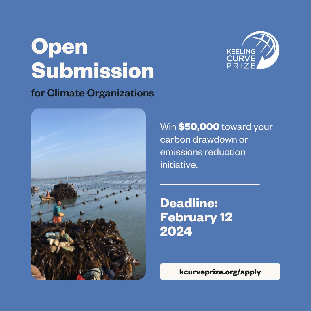 If your organisation is working towards a cleaner, sustainable, more equitable world, consider applying for the #2024KeelingCurvePrize and have a chance to win $50,000 to elevate your solution to mitigate global warming.

Apply today: kcurveprize.org/apply
@gwmp_org