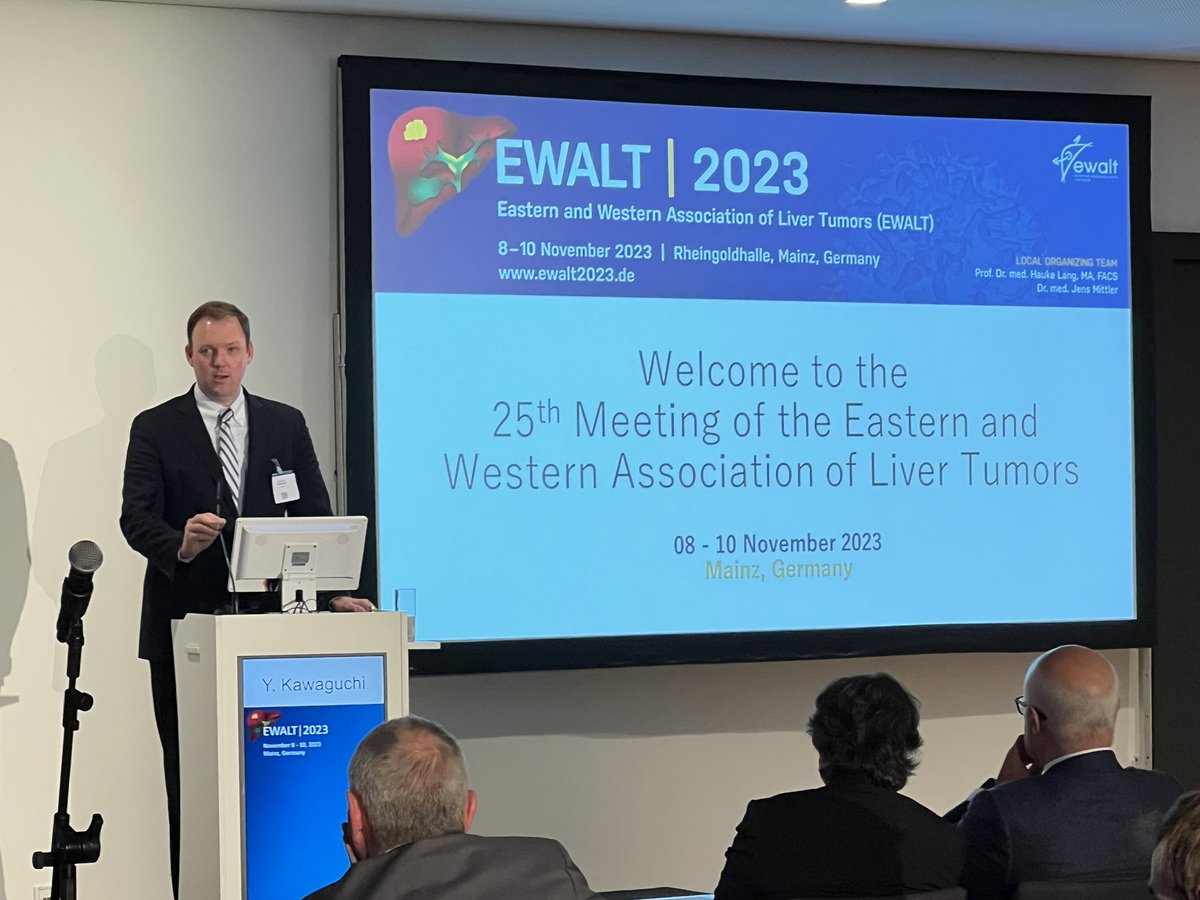 Ching-Wei D. Tzeng (@cdtzeng) on Twitter photo Expert lecture by <a href="/timnewhook19/">Timothy Newhook</a> on ctDNA-driven clinical decision-making for colorectal liver mets. Full auditorium at EWALT2023.de in Mainz.
<a href="/MDAndersonNews/">MD Anderson Cancer Center</a> #oncsurgery <a href="/AHPBA/">AHPBA</a> <a href="/IHPBA/">IHPBA</a> <a href="/SSATNews/">SSAT</a> <a href="/JSHBPS/">Japanese Society of HBP Surgery</a> <a href="/SocSurgOnc/">Society of Surgical Oncology</a> <a href="/EAHPBA/">E-AHPBA</a> Expert lecture by <a href="/timnewhook19/">Timothy Newhook</a> on ctDNA-driven clinical decision-making for colorectal liver mets. Full auditorium at EWALT2023.de in Mainz.
<a href="/MDAndersonNews/">MD Anderson Cancer Center</a> #oncsurgery <a href="/AHPBA/">AHPBA</a> <a href="/IHPBA/">IHPBA</a> <a href="/SSATNews/">SSAT</a> <a href="/JSHBPS/">Japanese Society of HBP Surgery</a> <a href="/SocSurgOnc/">Society of Surgical Oncology</a> <a href="/EAHPBA/">E-AHPBA</a>