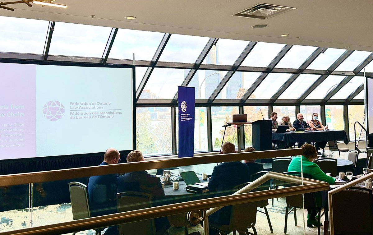 We are underway at the FOLA Fall Plenary in <a href="/CityWindsorON/">City of Windsor</a>  <a href="/FOLA_tweets/">Federation of Ontario Law Associations (FOLA)</a>