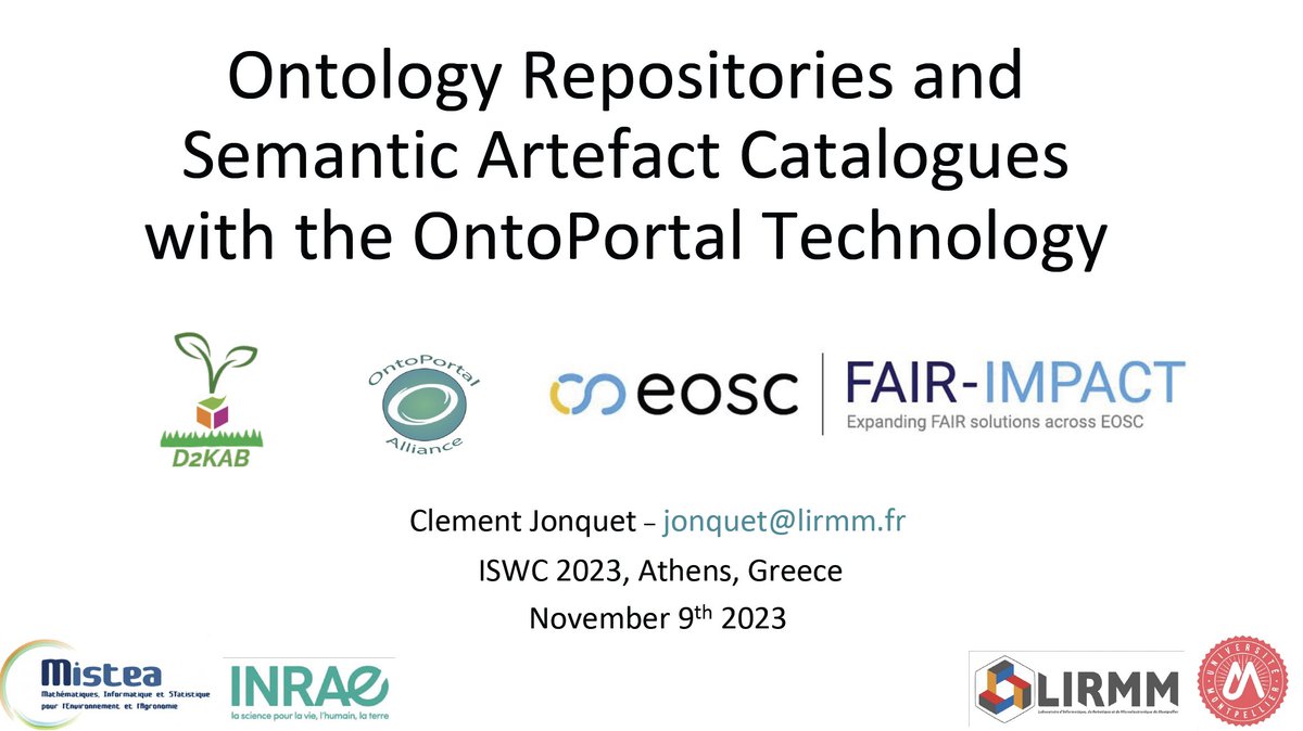 Clement Jonquet (@jonquet_lirmm) on Twitter photo My #iswc2023 presentation: Ontology Repositories with <a href="/ontoportal/">ontoportal</a> slideshare.net/jonquet/ontolo… via @SlideShare #FAIRontologies #ontologyrepository <a href="/d2kab/">Project D2KAB</a> <a href="/fairimpact_eu/">FAIR-IMPACT</a> My #iswc2023 presentation: Ontology Repositories with <a href="/ontoportal/">ontoportal</a> slideshare.net/jonquet/ontolo… via @SlideShare #FAIRontologies #ontologyrepository <a href="/d2kab/">Project D2KAB</a> <a href="/fairimpact_eu/">FAIR-IMPACT</a>