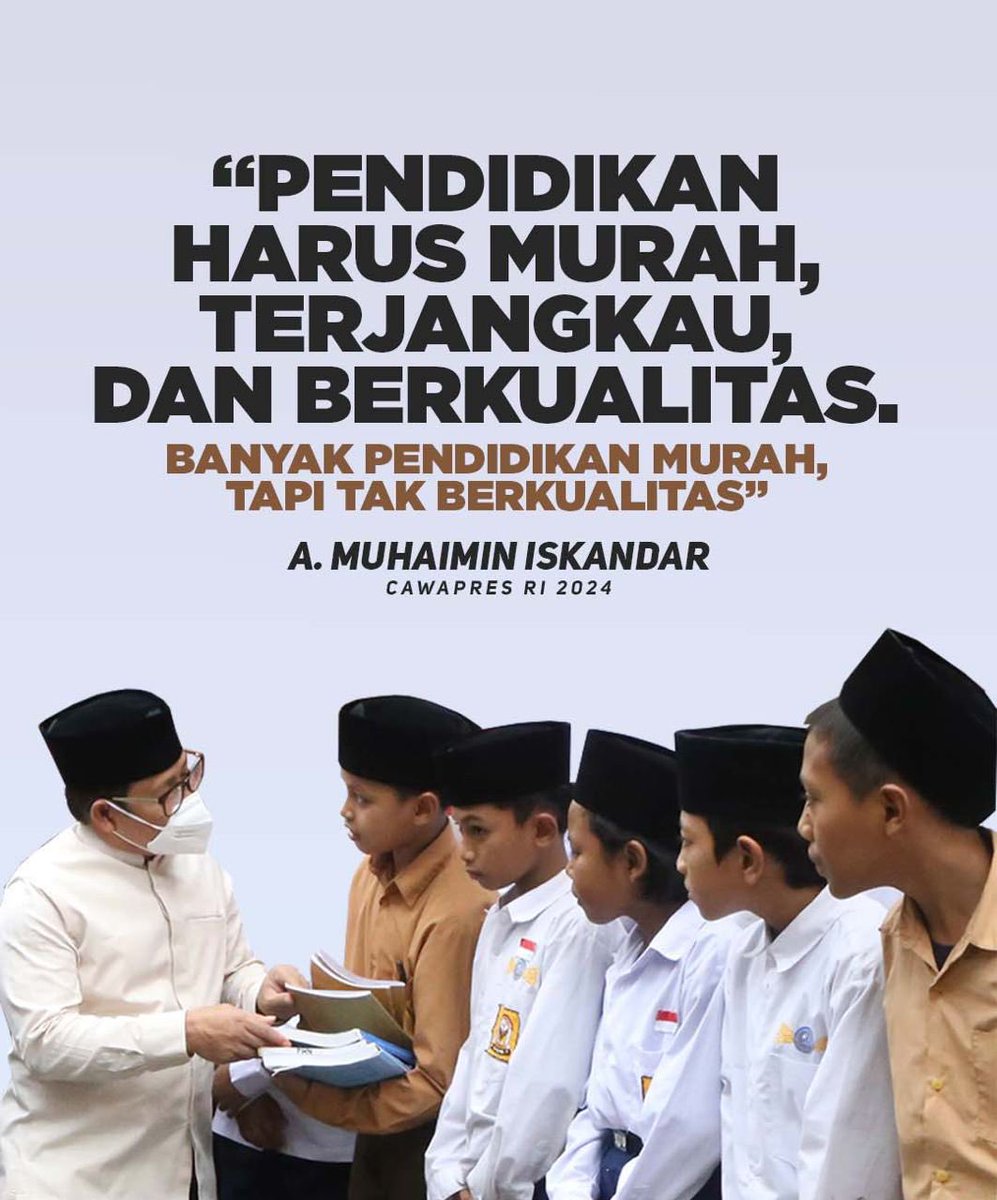Pendidikan, Berjiwa Pemimpin 
<a href="/cakimiNOW/">A Muhaimin Iskandar</a> <a href="/DPP_PKB/">DPP PKB</a> 
#AMINPeduliPendidikan 
#AniesMuhaimin2024