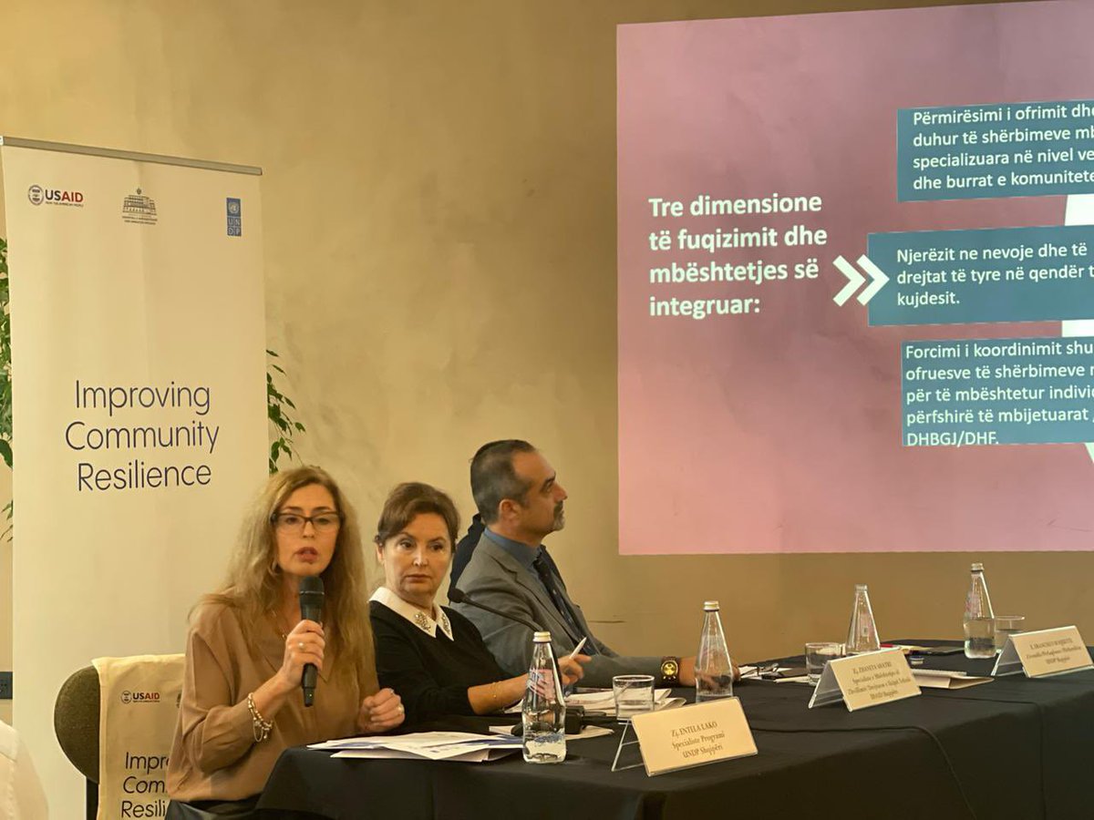 UNDPAlbania's tweet photo. We wrapped up a 2-day workshop in the context of “Improving Community Resilience Program funded by @USAIDAlbania &amp;
implemented by UNDP
The event brought tgth 40 reps from municipalities,social service structures,administrative units &amp; staff of the 3 established Resilience centers https://t.co/vnb0ewIdUU