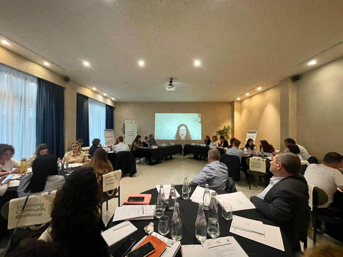 UNDPAlbania's tweet photo. We wrapped up a 2-day workshop in the context of “Improving Community Resilience Program funded by @USAIDAlbania &amp;
implemented by UNDP
The event brought tgth 40 reps from municipalities,social service structures,administrative units &amp; staff of the 3 established Resilience centers https://t.co/vnb0ewIdUU