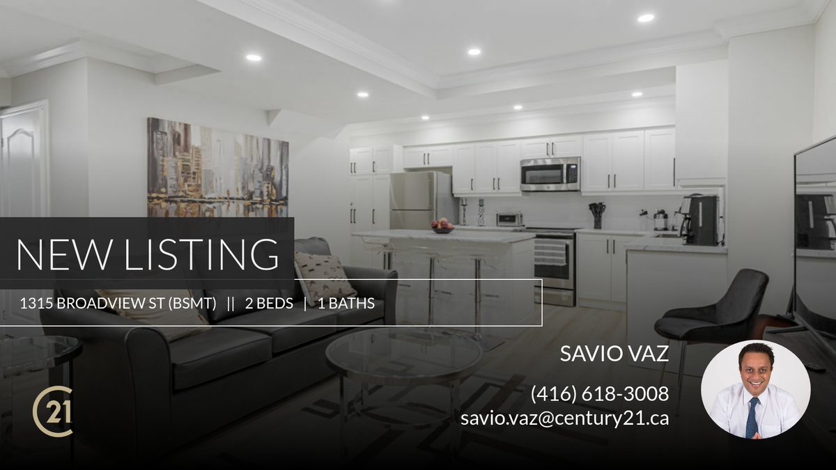 SavioVazRealtor's tweet photo. 📍 New Listing 📍 Take a look at this fantastic new property that just hit the market located at 1315 Broadview St (bsmt) in Pickering. Reach out here or at (416) 618-3008 for more information

Savio https://t.co/iS1nbdkr95 https://t.co/MLSOI08VJm