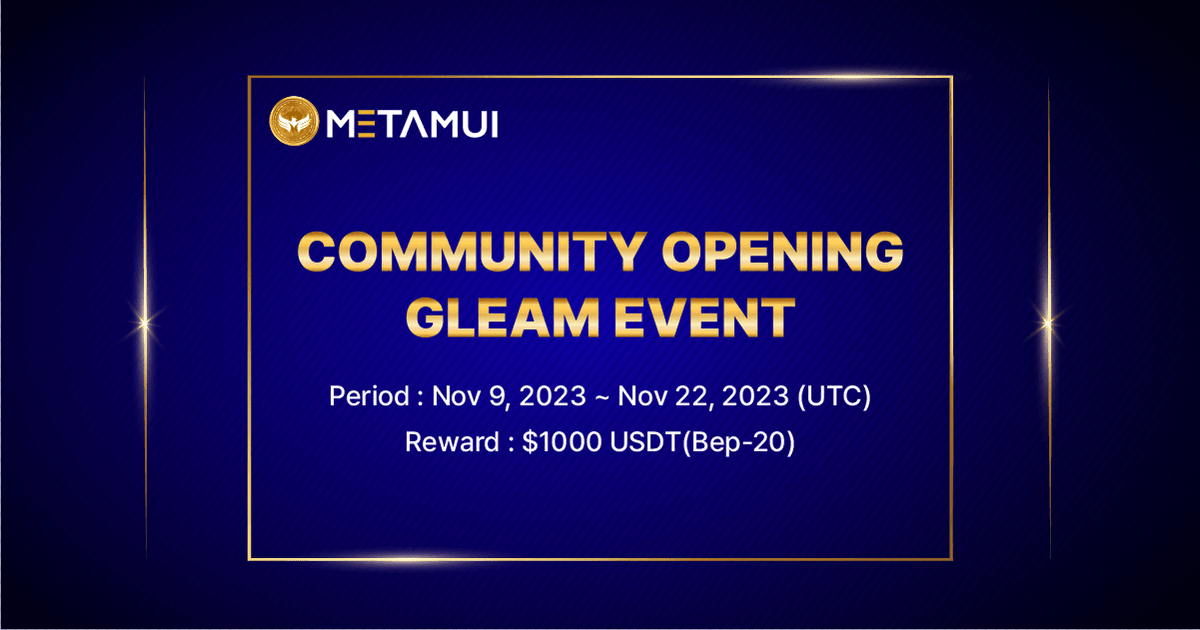 mseok10's tweet photo. MetaMUI Community opening  Event
Period : Nov 9, 2023 ~ Nov 22, 2023 (UTC)
Reward : $1000 USDT(Bep-20)
Winner Announcement : Nov 23, 2023
Airdrop Date : TBA
https://t.co/8kSwDpcHoa 
#BIS #Polaris #offlinepayment #p2payment #CBDC #MetaMUI #MMUI https://t.co/LTmf102qBD