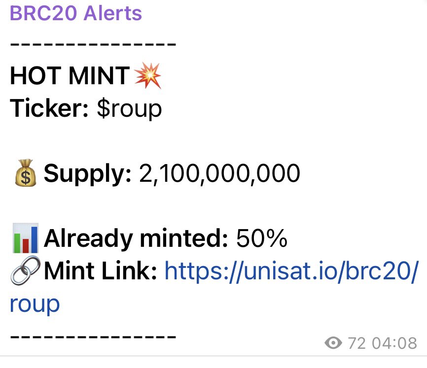 web3_tyan's tweet image. Who else minted $roup ? 
Bullish or not?

#brc20 #brc20token