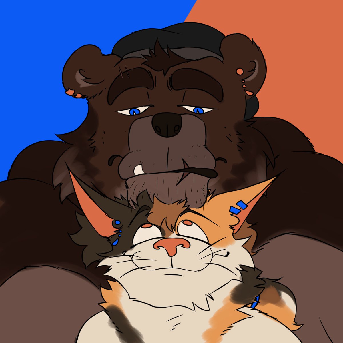 I present to you "Bearnard" the bear and "Kato" the cat, both will be the image of this profile from now on, I hope you like them because more new oc's will come 
🐱🐻✨

.

.

#furry #furryart #art #draw #drawing #dibujo #icon #bear #cat #love