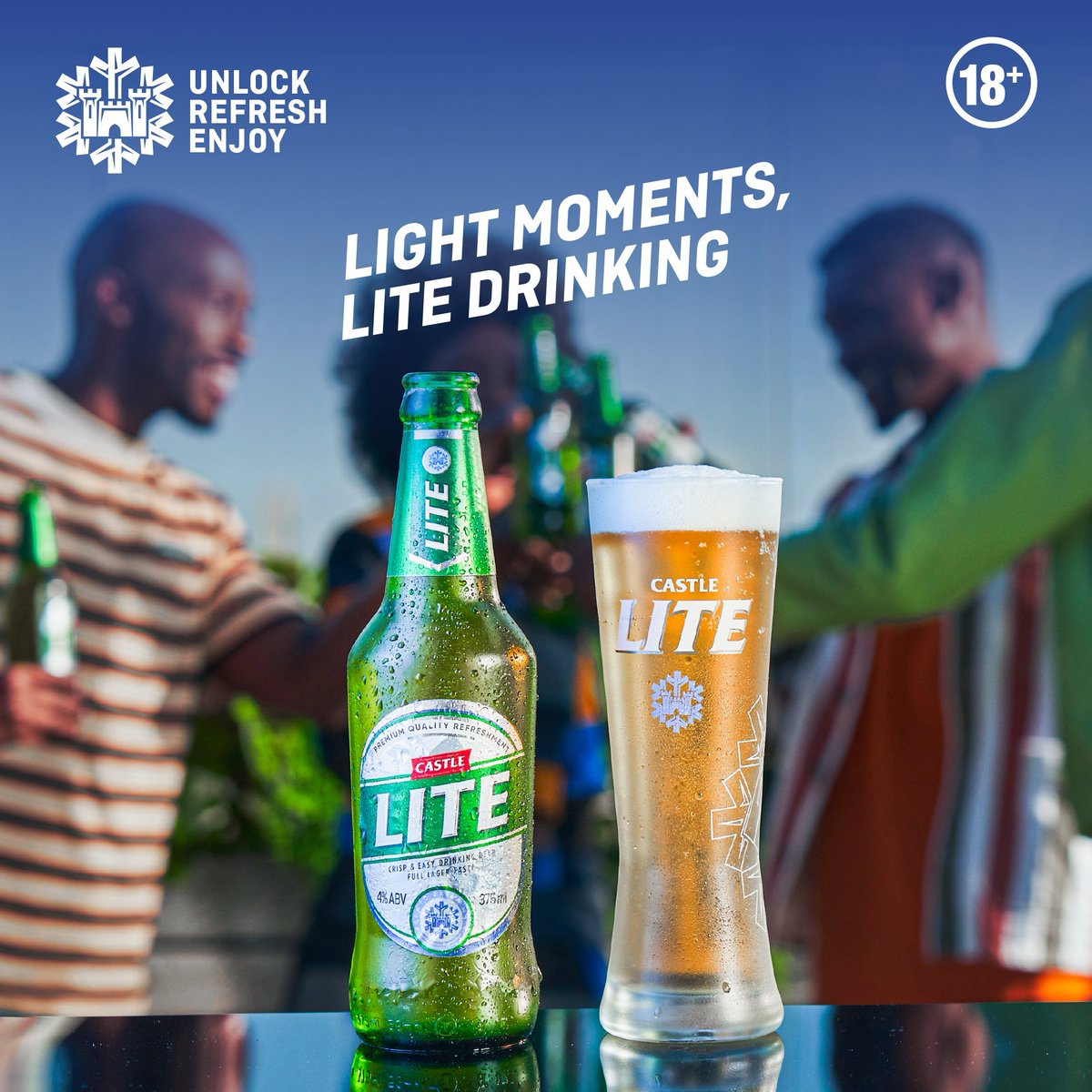 Create lite moments with your team this evening by trying the new look Castle Lite beer and discover the greatness it comes with. #WeHaveHitRefresh #UnlockRefreshEnjoy