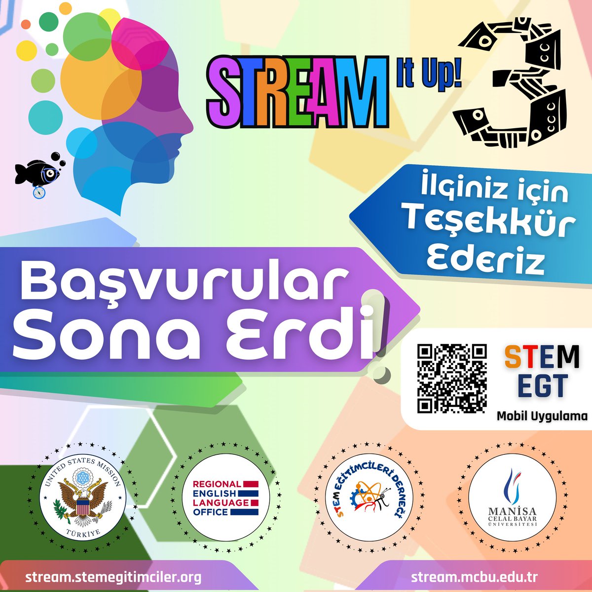 STREAMItUp1's tweet photo. STREAM IT UP!-3 Başvuruları Sona Ermiştir. Projemize gösterdiğiniz yoğun ilgiden dolayı teşekkür ederiz . @USEmbassyTurkey @stemegt @mcbu1992 @tcmeb @tcsanayi @il_mem_45 @sanliurfamem63 @zaferkatr33 @enmdigitall @legoeducation @teknoktaedu
#streamitup #bilim #stem #steam https://t.co/YwNhJLtsyl