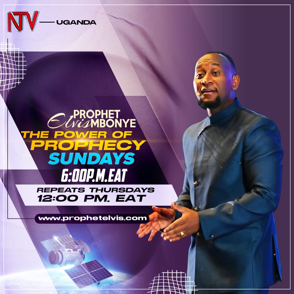This Sunday November 12, 2023! Prophet Elvis Mbonye on NTV Uganda 6:00 pm East African Time (EAT)!! Live stream at prophetelvis.com/live #ProphetElvisMbonye