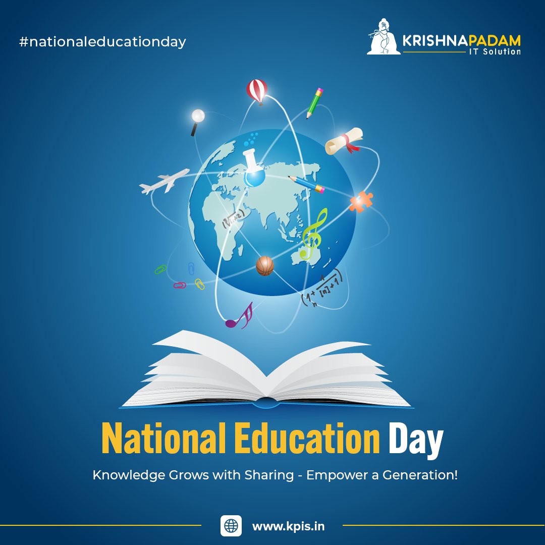 📖On #nationaleducationday🖋, let's #celebrate the power of #KNOWLEDGE & the importance of #learning in shaping our #Future. 👨‍🎓

#EducationForAll #letgirlslearn #EducationMatters #maulanaabulkalamazad #EducationIsKey #learningability #educationinsights #SoftwareDevelopment #IoT