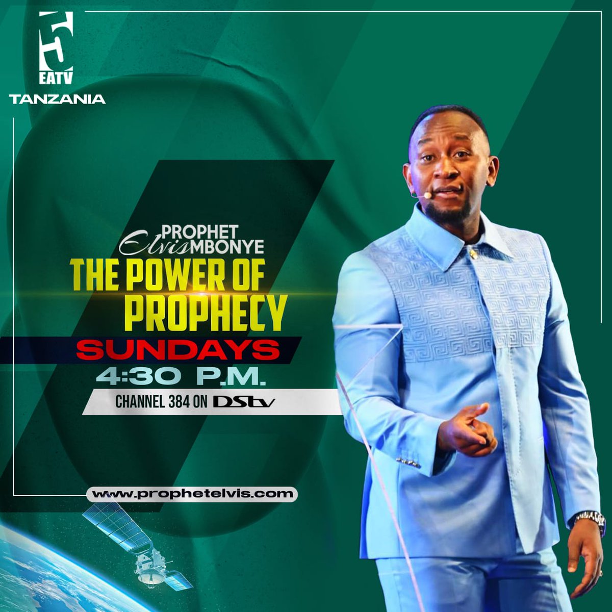 This Sunday November 12, 2023! Prophet Elvis Mbonye on EATV Tanzania 4:30 pm East African Time (EAT)!! Live stream at prophetelvis.com/live #ProphetElvisMbonye