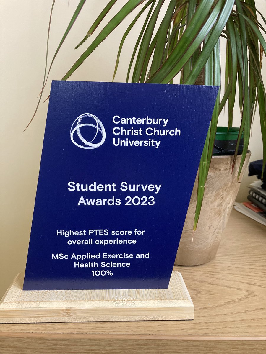 Chuffed to receive this award, we are very proud of our course and students 👊@SpExSci_CCCU , shout out to key staff @drhbomb @JODriscoll9 @Damian__Coleman @Williams9Rachel @EdwardsJ361 and all other academic staff and support staff that help us. Thanks team 🥰