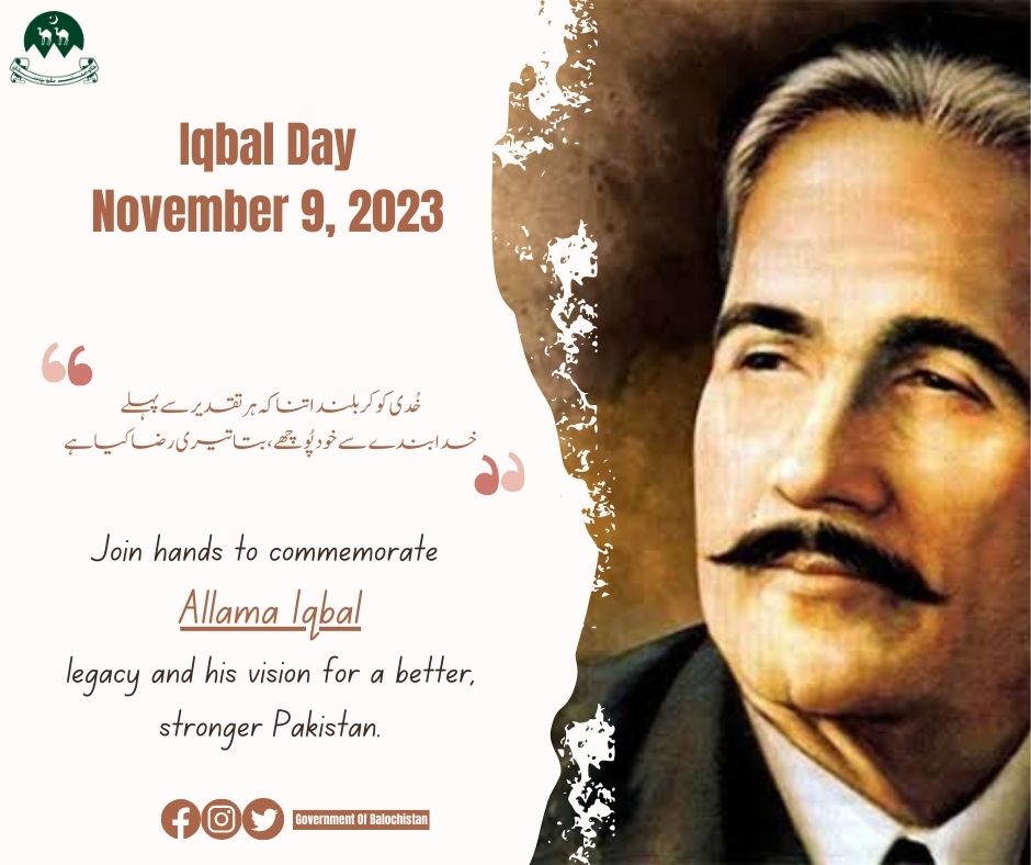 On this Iqbal Day, we pay tribute to the great philosopher-poet Allama Iqbal, whose visionary ideas continue to inspire us. His message of self-realization and unity remains relevant for Balochistan and the entire nation. #IqbalDay2023