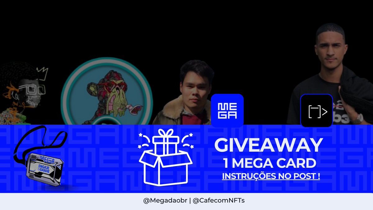 🎉 MEGA x CafecomNFTs 🎉

Sorteio de 1 Mega Card

Siga no 𝕏:
<a href="/megadaobr/">Mega</a>
<a href="/CafecomNFTs/">Café com NFTs ☕️</a>

🎁 Marque dois amigos nos comentários
❤️ Like
🔄 RT

O resultado será postado em 24h.