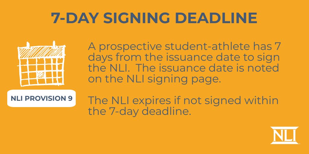 There were many NLIs signed on the initial signing date. For PSAs who did not sign and received an NLI, please note there is a 7-day signing deadline. #NLI