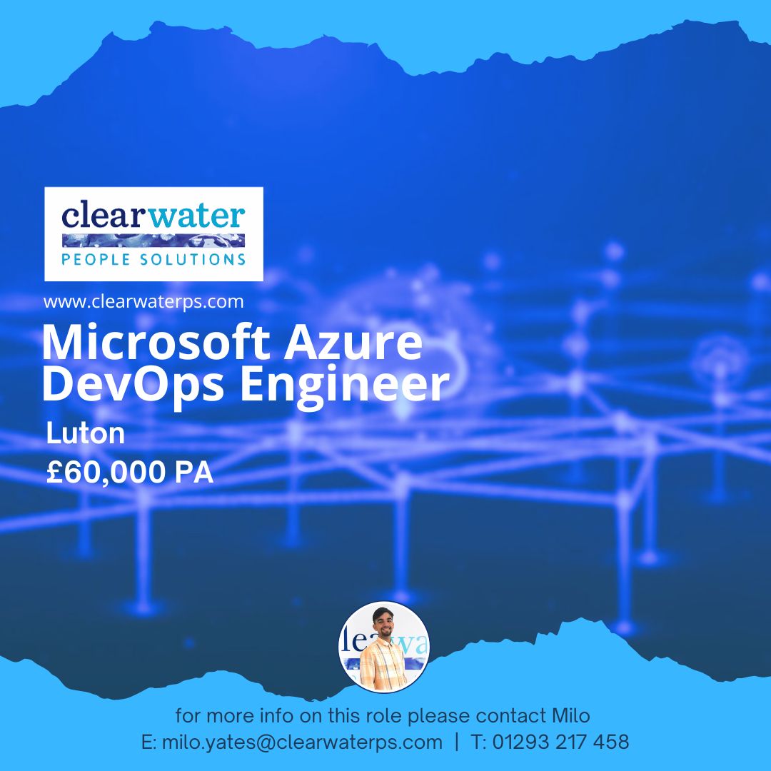 Clearwaterps's tweet image. ░█►─═ Azure DevOps Engineer

Ｖａｃａｎｃｙ ═─◄█

Role: Azure DevOps Engineer
Location: Luton
Salary: £60,000 PA

░▒▓█►─═ ＴＯ ＡＰＰＬＹ 

W: www. clearwaterps.com

#hiring #azuredevopsengineer #microsoftazure #azureengineer