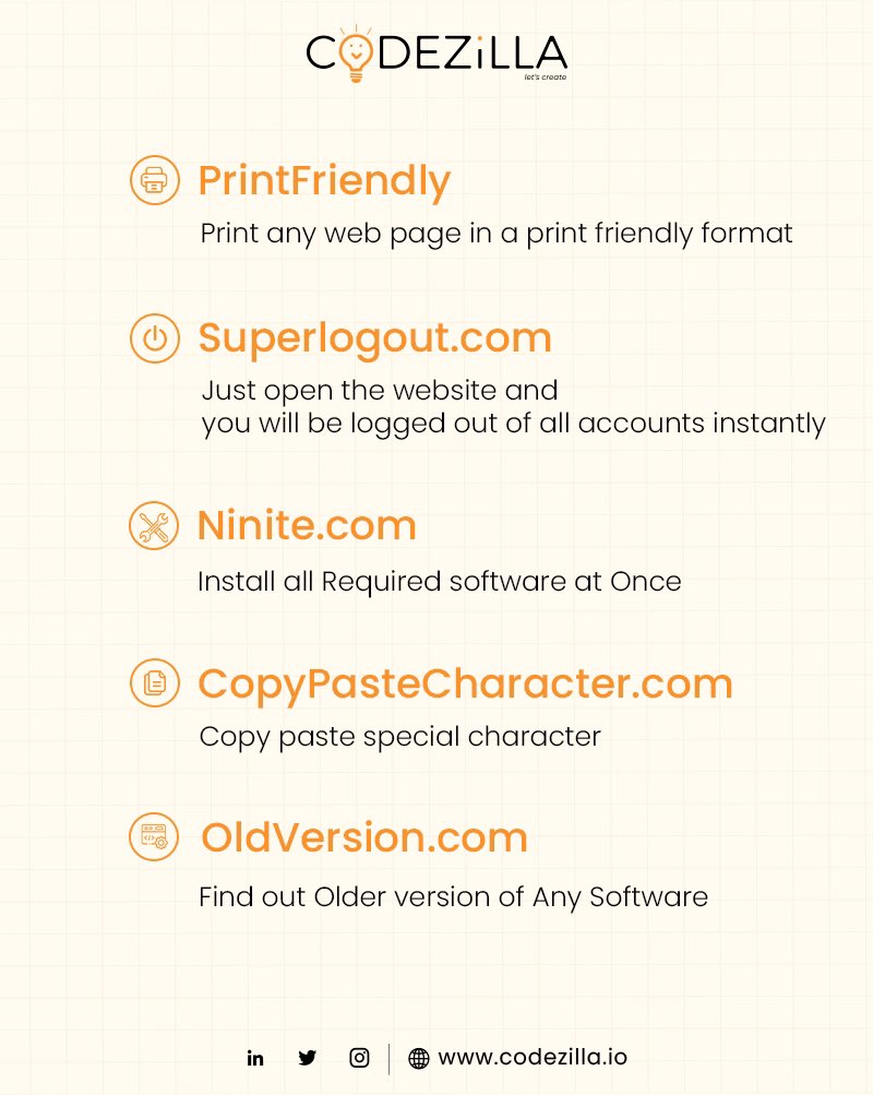 codezillians's tweet image. Useful Websites You Wish You Knew Earlier. Let&apos;s go...🚀

Follow ➡ @codezilla.io For More ✨

 #usefulwebsites #usefultools #tech #productivitytools #DeveloperTools #ProgrammingWebsites #developerstools #programmingtools #appdevelopment