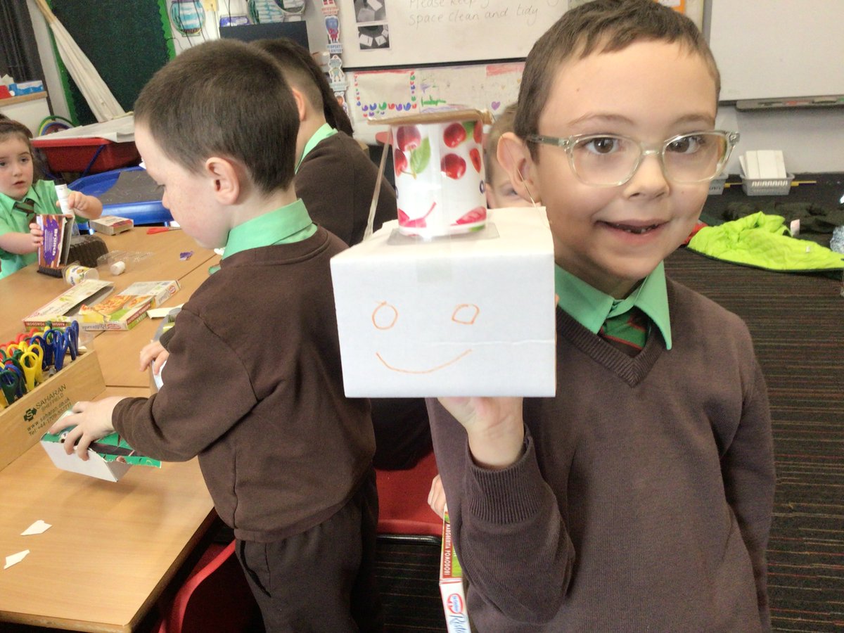 stem_st_denis's tweet photo. Our @St_Denis_PS lunchtime #CardboardClub is very busy, today we are designing and construcing robots #FutureEngineers #DYW https://t.co/ZOGSzeo45p