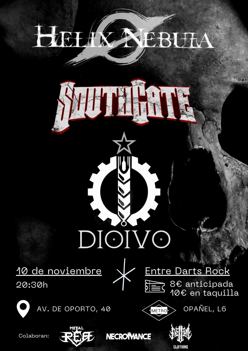 Comprando nuestra nueva cami, te invitamos al concierto de este viernes de <a href="/Dioivo_Metal/">Dioivo</a> #southgate y #helixnebula en la sala #entredarts . Unidades limitadas. Entrega en mano.