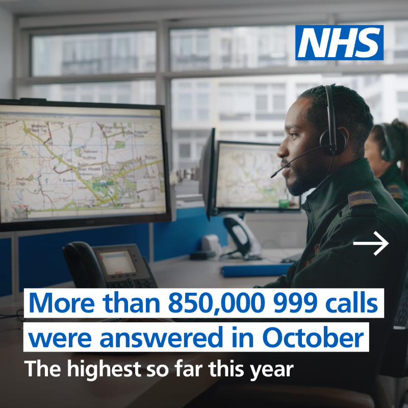 NHSEngland's tweet photo. Despite A&amp;Es experiencing the busiest October on record and answering the most 999 calls this year, new data shows NHS staff are delivering record amounts of diagnostic tests, faster ambulance response times and more elective appointments and procedures for patients.

Read more.