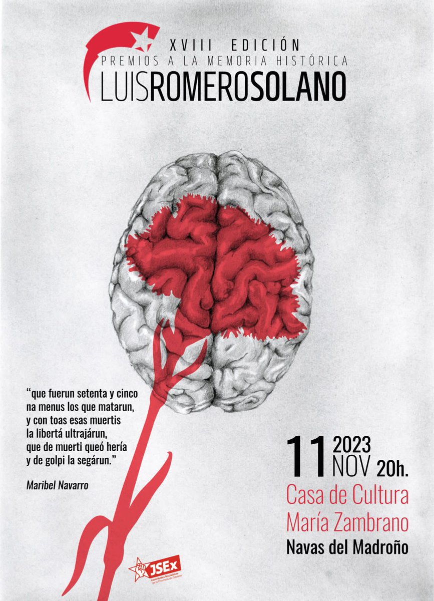 "MUJER Y MEMORIA" RECIBE EL PREMIO DE MD "LUIS ROMERO SOLANO" Otorgado por <a href="/jscaceres/">JSCáceres /❤️</a>

mujerymemoria.org ha sido realizado por  Aránzazu Borrachero, Alejandro Peña y Francisco Onielfa.

11 / 11 / 2023, 20:00 h. Casa Cultura “María Zambrano” Navas del Madroño, Cáceres. 
🧵👇🏻