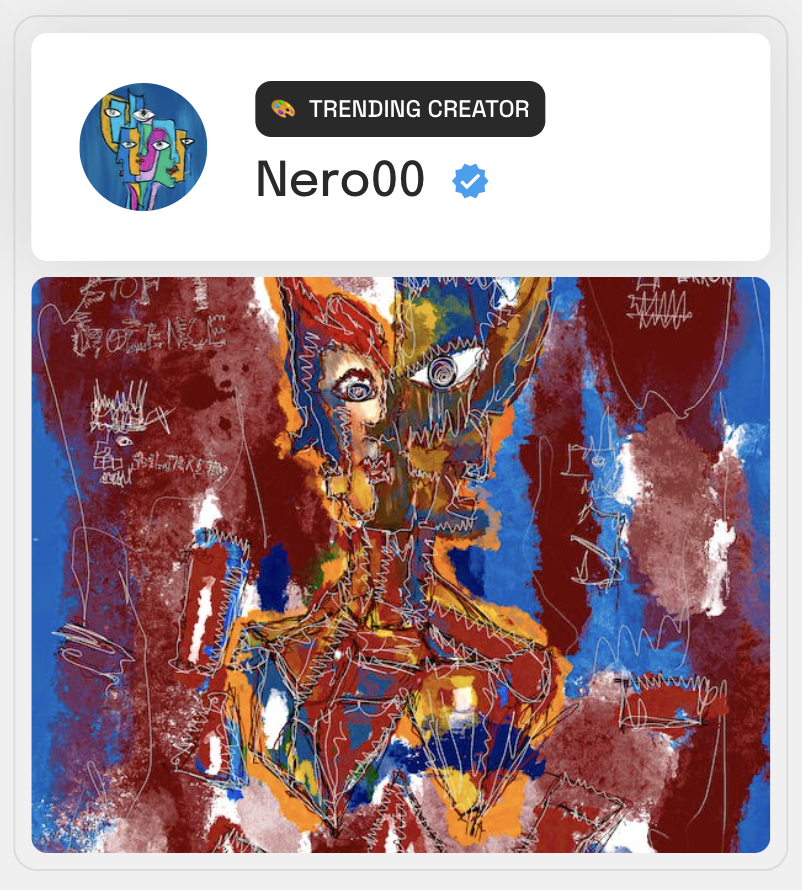 DileepvarmaNERO's tweet photo. Love this new update of @KnownOrigin_io to highlight the creators, it is helpful 😃

link artwork --> https://t.co/GpxsllaIcj

#NFT #nftcollector #nftart #NFTCommuntiy #basquiat https://t.co/bMVYYqnTOt