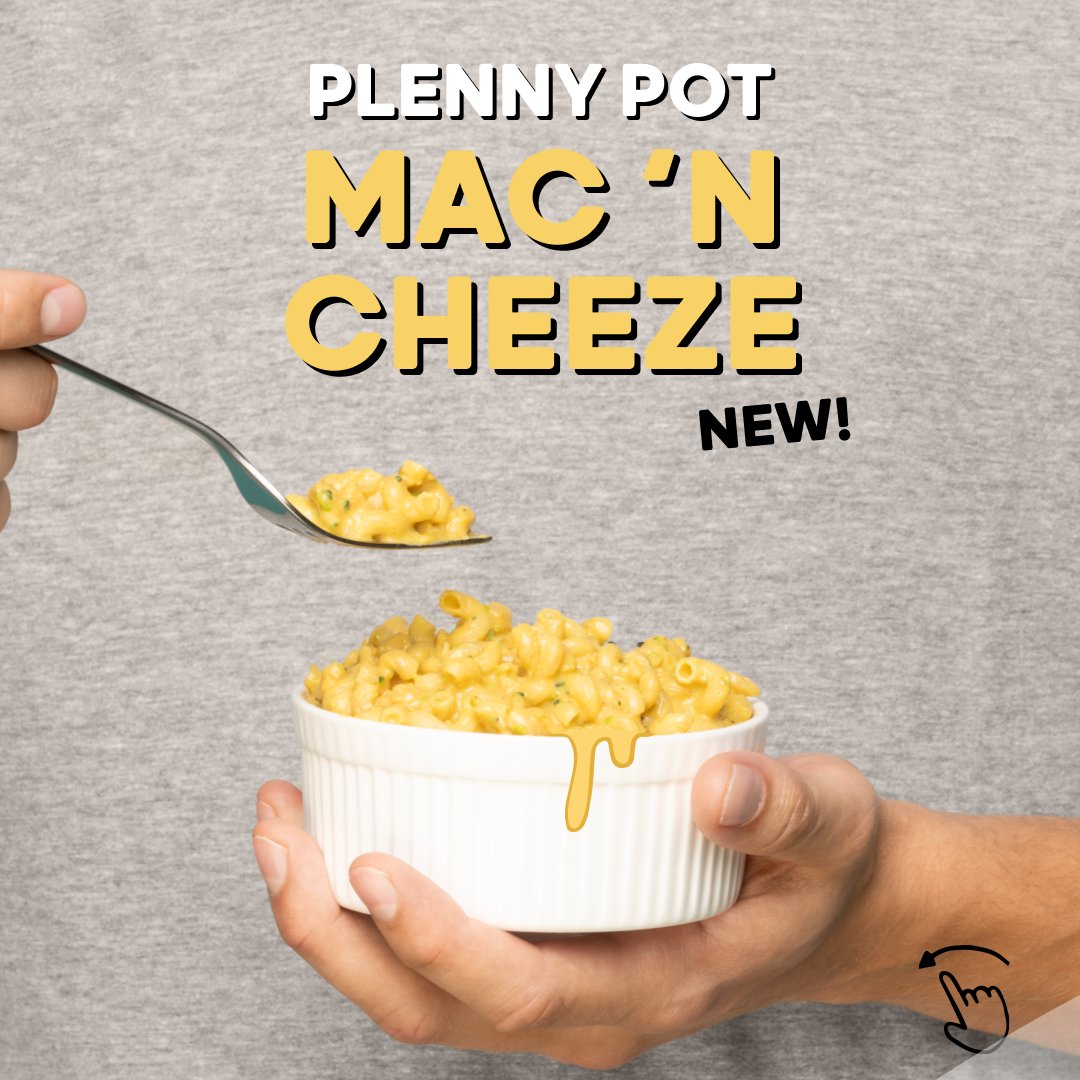 jimmyjoyfood's tweet photo. Introducing our eagerly anticipated new meal: Plenny Pot Mac ‘n Cheeze! 🔥😵‍💫

What to expect?
🧀 A delicious and nutritious hot meal
🧀 The cheesiest and creamiest vegan mac &amp; cheese you ever tasted, thanks to our super secret special sauce
🧀 Just 5 minutes to prepare https://t.co/ybZ26PU6AS