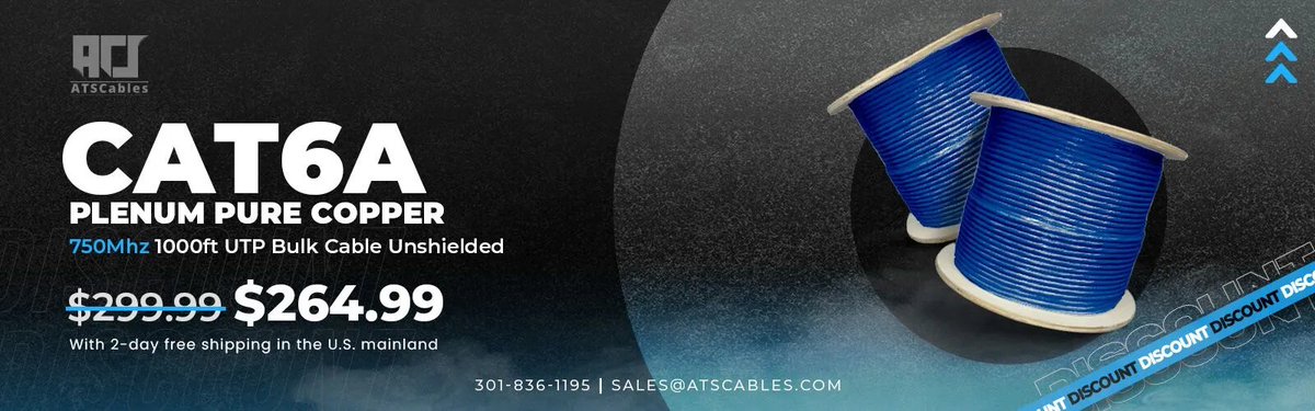 docmedicalsvc's tweet image. Cat6 Ethernet cables is 8 conductors (4-Pairs) of solid bare copper with a high-density polyethylene (HDPE) insulation and a CMP rated Jacket (fire-resistant).

Read More: atscables.com/cat6a-bulk-cab…

#Cat6Cables #Cat6EthernetCables #Cat6Plenum #PureCables
