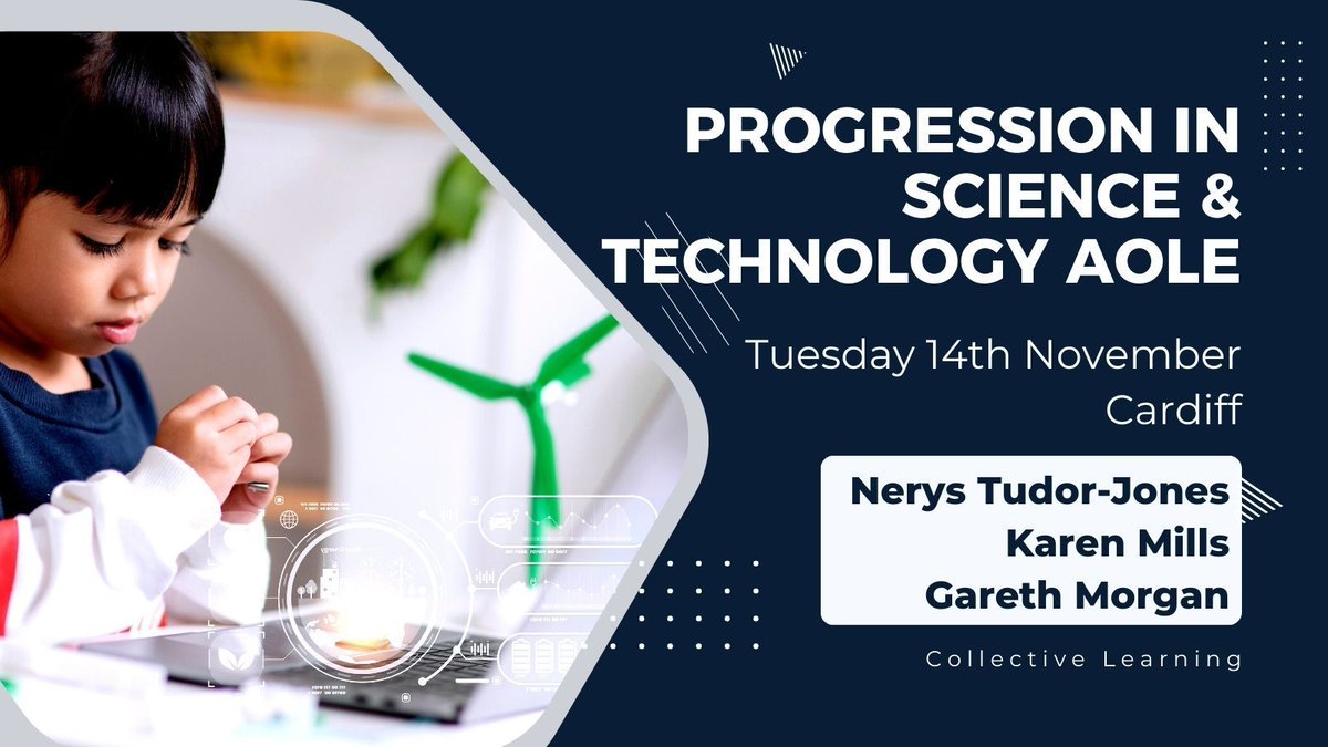 CollectiveLearn's tweet photo. Progression in Science and Technology AoLE - with Karen Mills, Nerys Tudor Jones and Gareth Morgan
14th November - Cardiff
For further information and booking please click 👇
https://t.co/90FAB6l2yV
#scienceandtechnology #aole https://t.co/RmworPFXuh