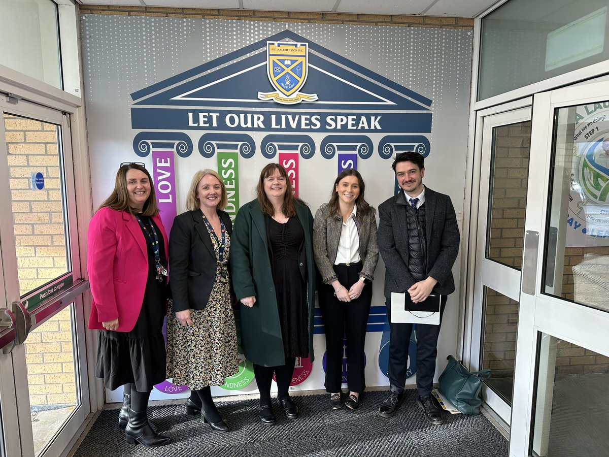 Fantastic to meet Karen McAlaney, Tom Carson and Caitlin Whyte from @HillheadHS this morning to share and discuss our learning and teaching developments since 2021 @StAndrewsCLPL @trcarson1 @MissWhyte_BusEd @KeelanMelissa #teachingfriends #learningandteaching #selfevaluation