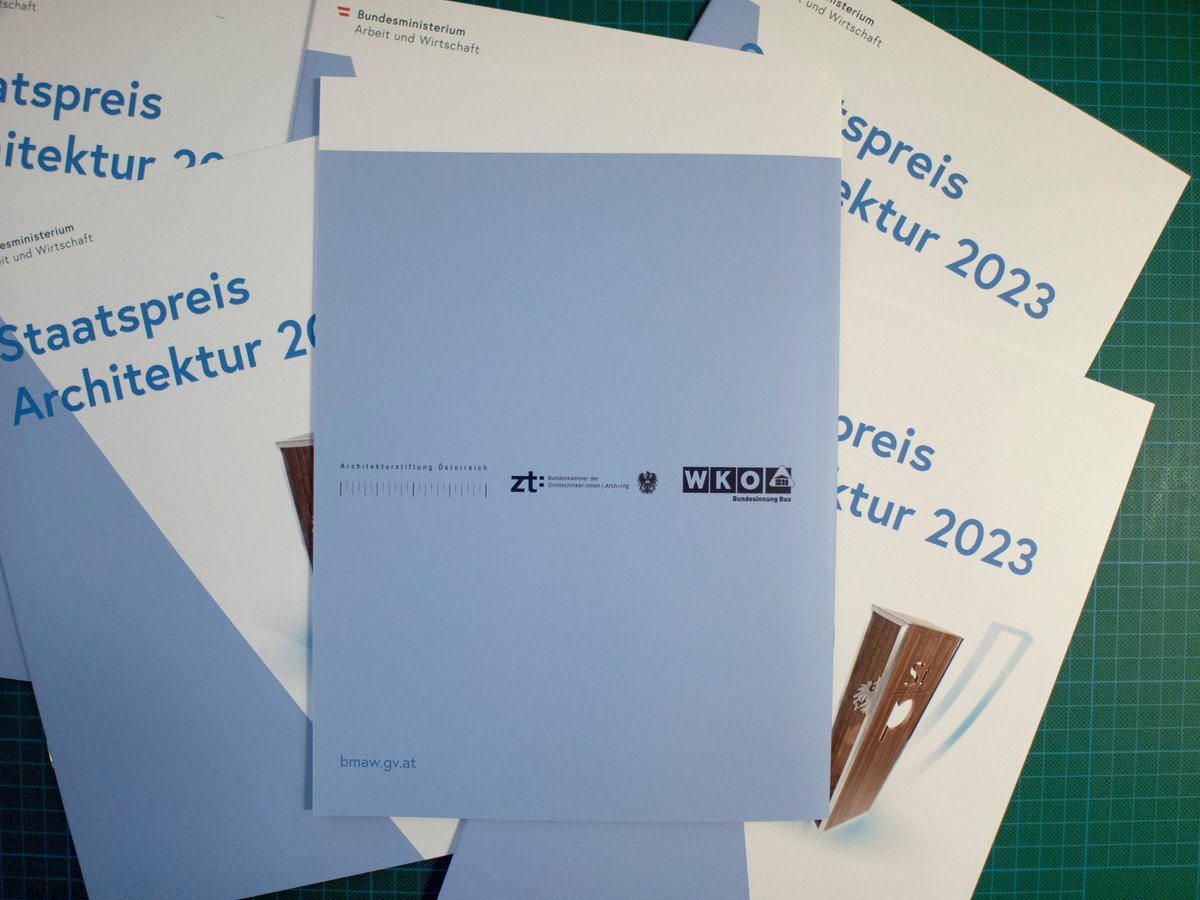 Staatspreis Architektur 2023

Die Broschüre mit allen Preisträgern kann unter office@architekturstiftung.at kostenlos bestellt werden!

Die Ergebnisse im Detail:
architekturstiftung.at/staatspreis-ar…

@Ziviltechniker <a href="/MaikNovotny/">Maik Novotny</a> @RobertTemel #staatspreis #architektur <a href="/MagratheanTimes/">Martin Kocher</a>