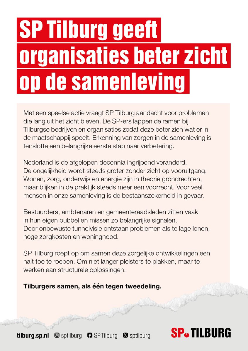 De overheid is het zicht op de samenleving helaas verloren.  SP ramenlappers zijn er om daar verandering in te brengen! Woensdag hebben we de ramen bij het gemeentehuis goed schoon gemaakt, zodat iedereen weer kan zien hoe groot de problemen in de samenleving zijn.