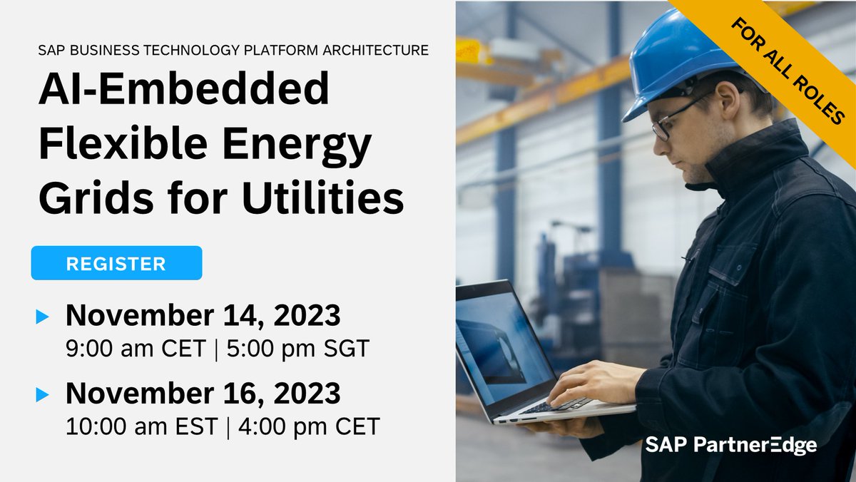 Join us to explore how #SAPPartners can build a solution in #SAPBTP to manage demand fluctuations and coordinate the grid resources between prosumers and utility providers, including comprehensive core clean architecture utilizing SAP BTP. Register now: imsap.co/6018ut1Au