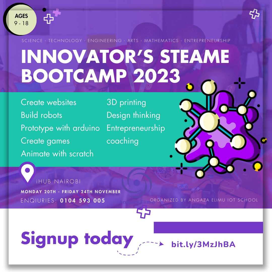 Usingoje sana⏳! Register now for an amazing exposure to the tech world. Interesting and diverse topics have been lined up just for you. Cheza na link👇 bit.ly/STEAMBootcamp2… #StateOfTheNation #Trending #STEMeducation #HeavyRain #LinkedIn