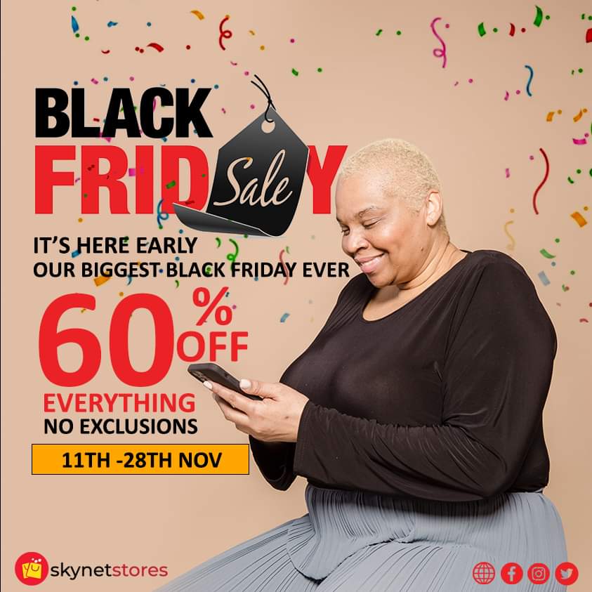 SkynetStores's tweet photo. The biggest Balck Friday Deals in Uganda this november with skynetstores #skynetstores #blackfridaysale #discounts #sale https://t.co/BPIBb1kbtd