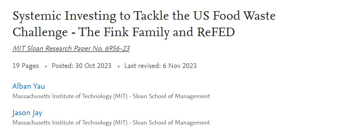 What is systemic investment and how does it work? a case study from the US on food waste reduction papers.ssrn.com/sol3/papers.cf…