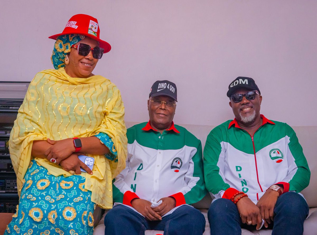 atiku's tweet photo. My delegation and that of the @OfficialPDPNig, are live at the residence of Sen. Tunde Ogbeha for the grand-rally of Sen. Dino Melaye, the PDP governorship candidate in Saturday's election. -AA https://t.co/KUU8DeQ7wI